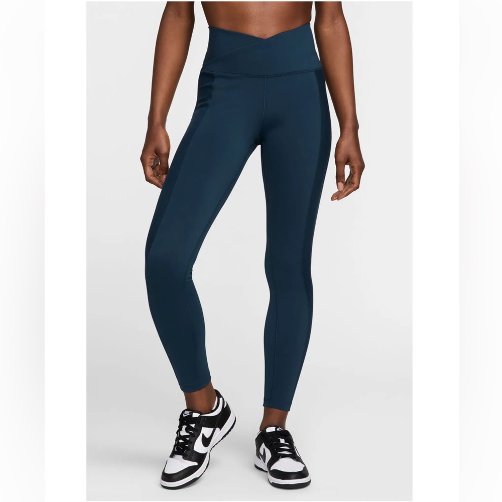 NWOT Nike One Wrap High Waisted 7/8 Amour Blue Leggings Size XS Crossover